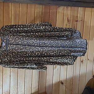 LuLaRoe Black and Cream Floral Cape/cardigan